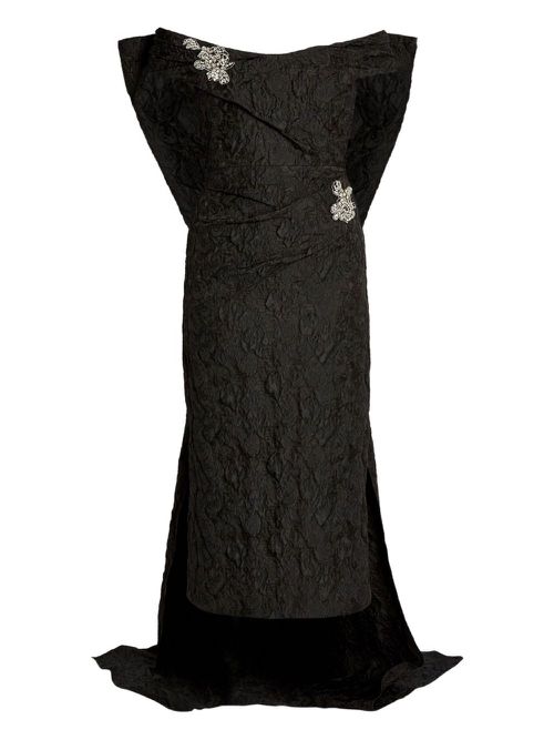 Off-shoulder midi dress - Black