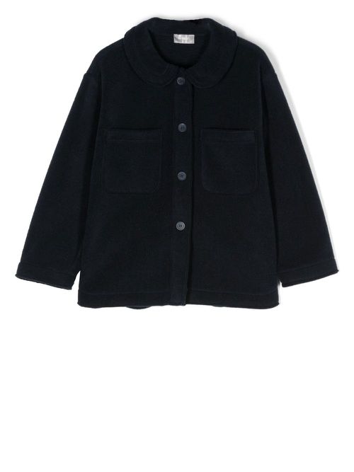 Single-breasted fleece jacket - Blue