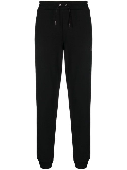 Logo-patch drawstring track pants - Black