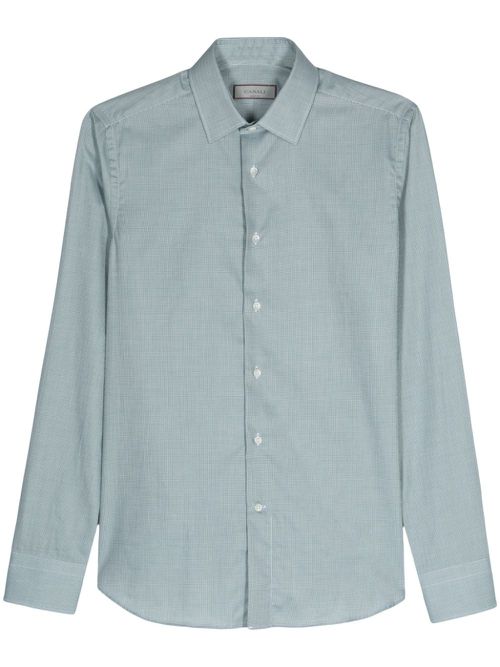 Check-print cotton shirt - Green