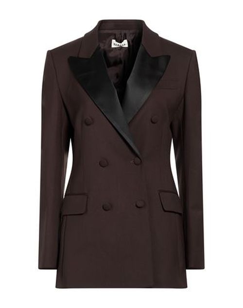 P. a.r. o.s. h. Woman Blazer Dark brown Size L Virgin Wool, Elastane