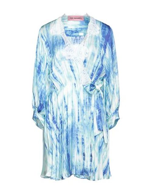Pink Memories Woman Mini dress Blue Size 6 Viscose, Cotton, Polyamide
