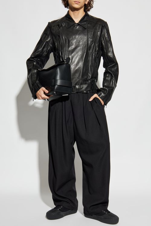 Lambskin Leather Jacket, Men's, Black