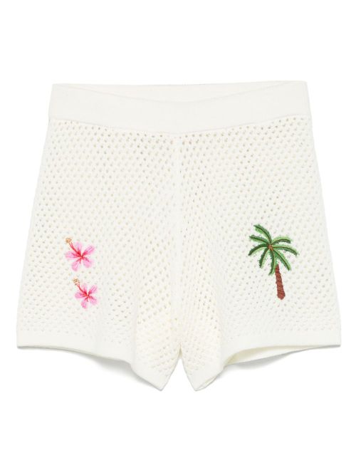 Embroidered shorts - White