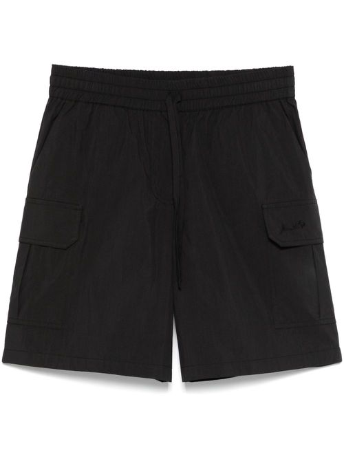 Logo-embroidered shorts - Black