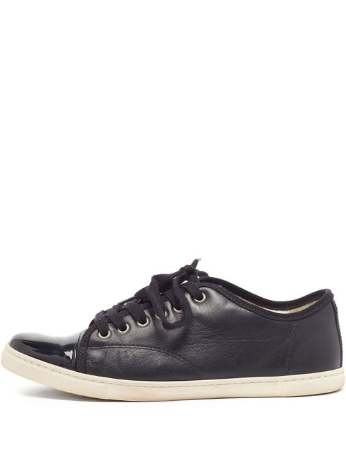 Leather low-top sneakers - Black