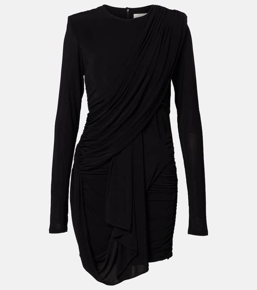 Georgia draped gathered jersey minidress
