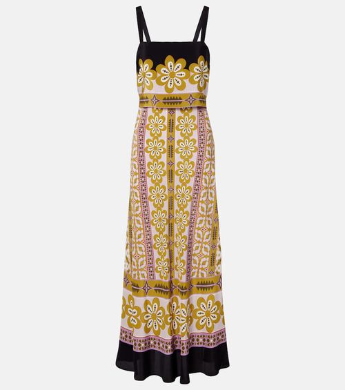 Printed silk crêpe de chine maxi dress