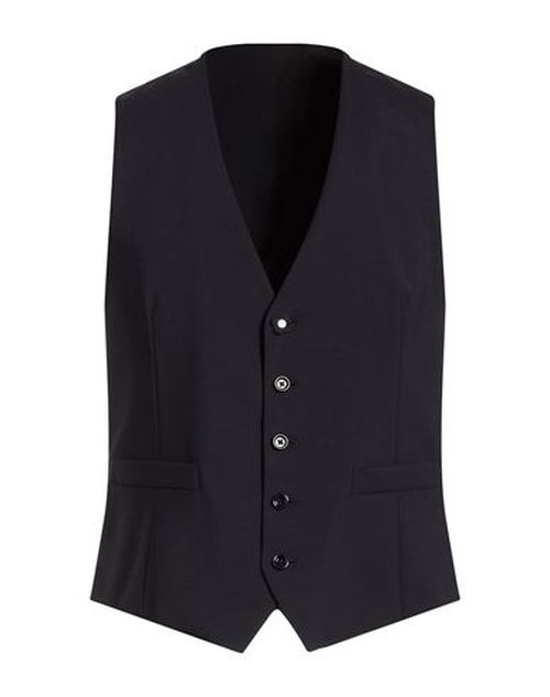 Man Tailored Vest Navy Size 40 Wool, Elastane