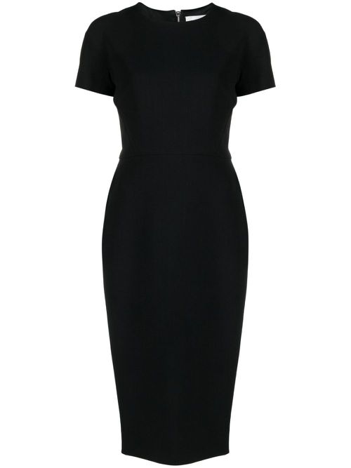 Fitted midi dress - Black