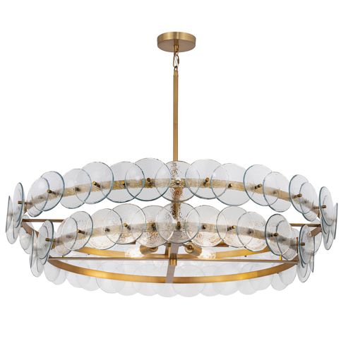 Weathered Brass Six Light Chandelier from the Loren Collection