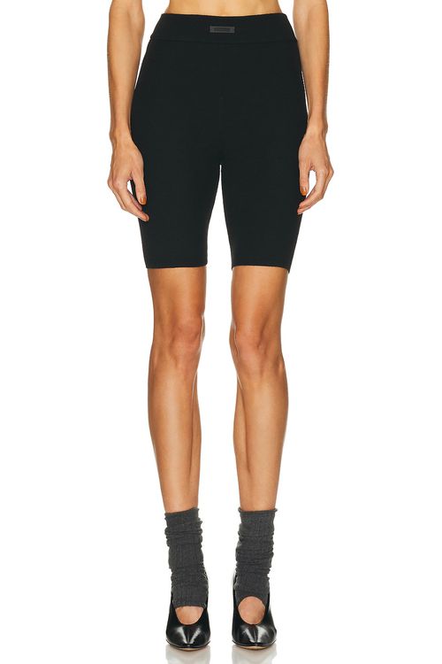 Fear of God ESSENTIALS Soft Rib Biker Short in Black - Black. L also in