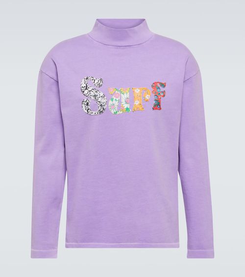 Appliqué cotton jersey sweatshirt