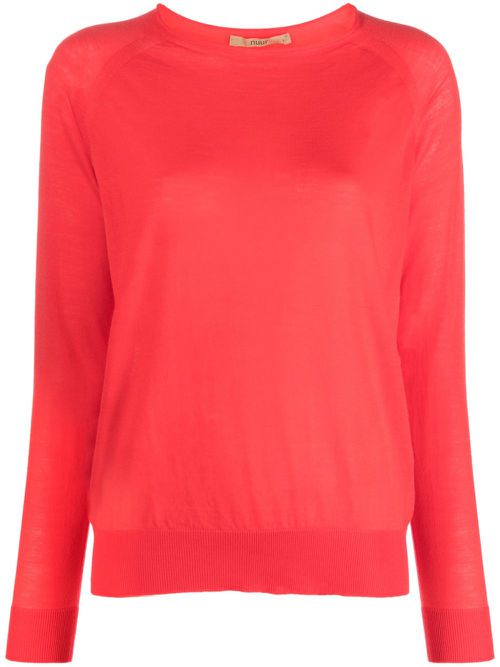 Crew-neck merino wool jumper - Red