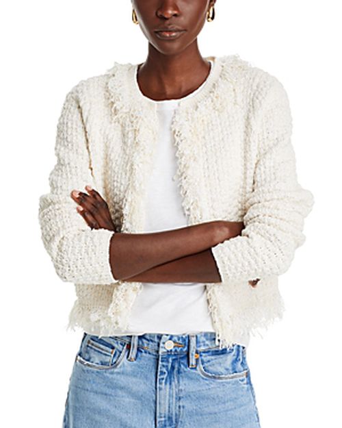 April Fringe Boucle Cardigan