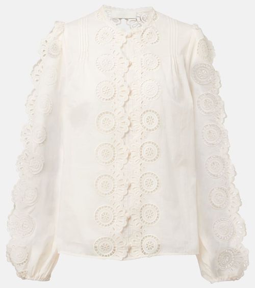 Lucky embroidered cotton blouse