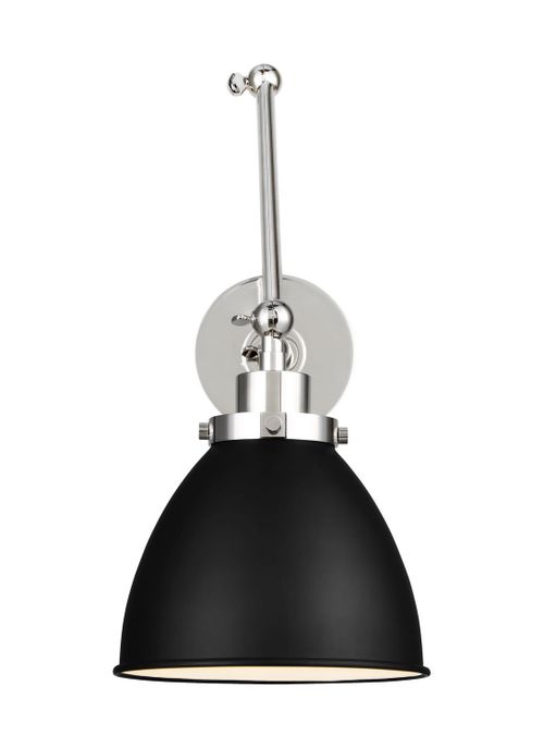 Visual Comfort Studio Wellfleet Wall Sconce in Midnight Black And Polished Nickel by Chapman & Myer
