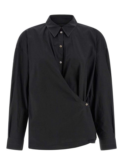 Straight Collar Twisted Shirt