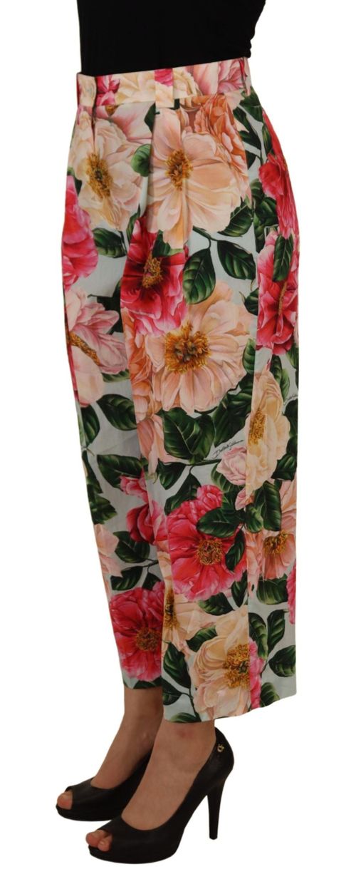 Floral-Printed Cotton Trouser — Multicolor