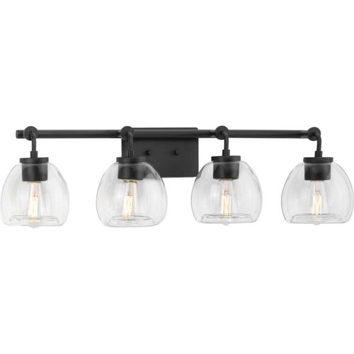 Graphite Four Light Bath Bracket from the Caisson Collection