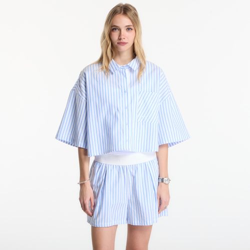 Shirt Nike Sportswear Chill Poplin Women's Oversized Short-Sleeve Top Lt Photo Blue/ Hydrogen Blue/ Summit White