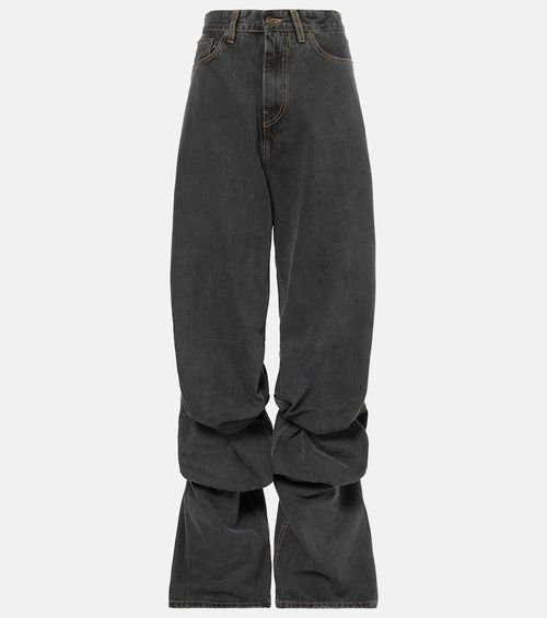 Evergreen Draped Cuff wide-leg jeans