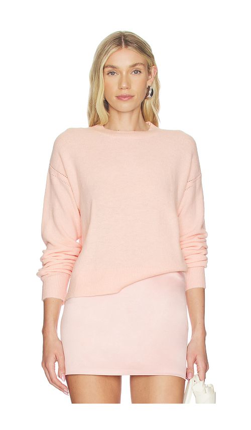Bobi Crewneck Boxy Sweater in Blush. - L also in M, S