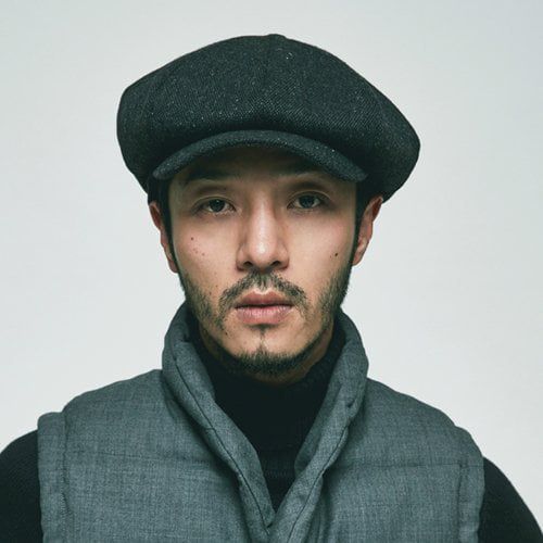 Wool tweed newsboy cap