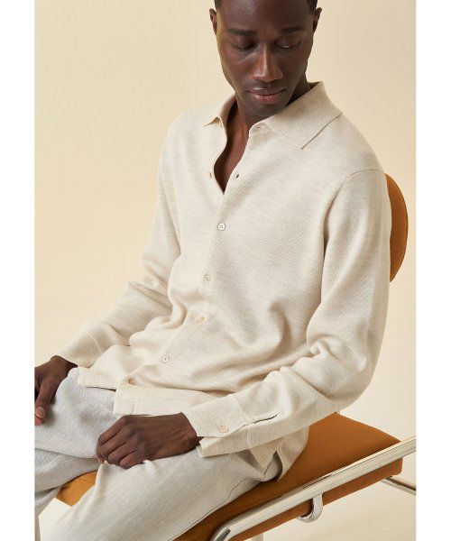 Knitted Shirt_Oatmeal Beige 