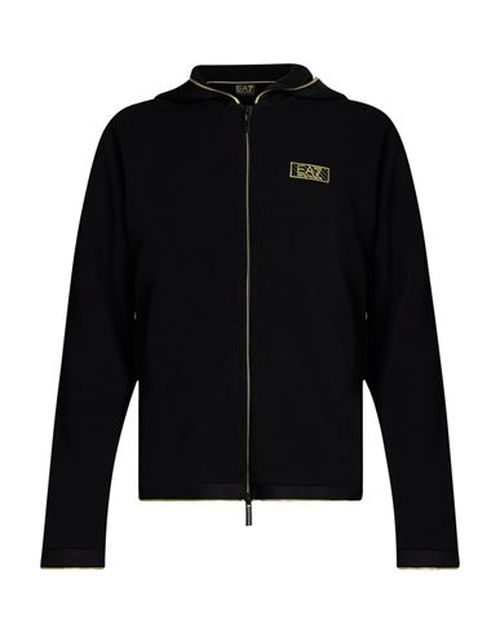 Man Sweatshirt Black Size M Polyester, Elastane
