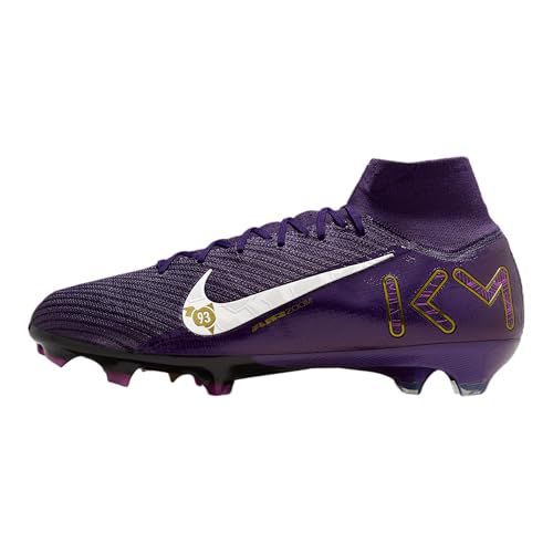 Nike Mercurial Superfly 10 Elite Kylian Mbappe FG High-Top Soccer Cleats (FQ8692-500, Grand Purple/Pale Ivory)