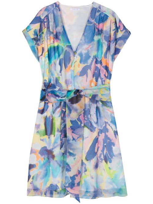 Arty Splash-print mini dress - Blue