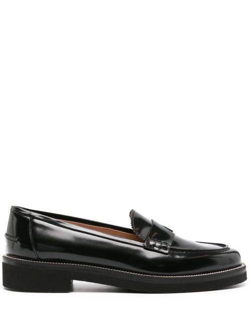 Aqua leather loafers - Black