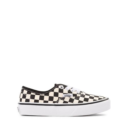 Vans Authentic Checkerboard Skate Shoe - Little Kid - Black / True White