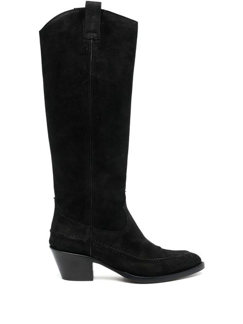 55mm knee-length cowboy boots - Black