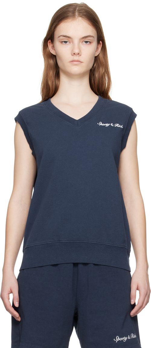 Sporty & Rich Navy Syracuse Vest