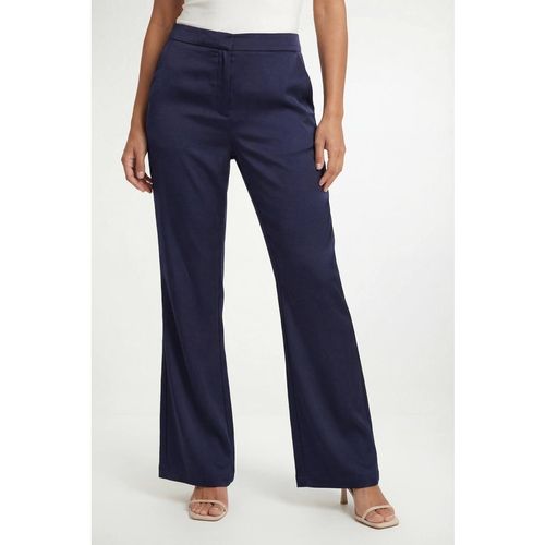 Wallis Satin Wide Leg Trouser Coord In Navy
