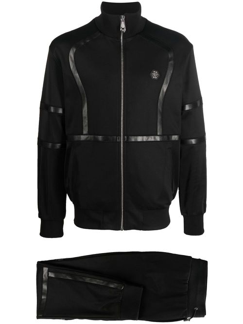 Logo-patch track suit - Black