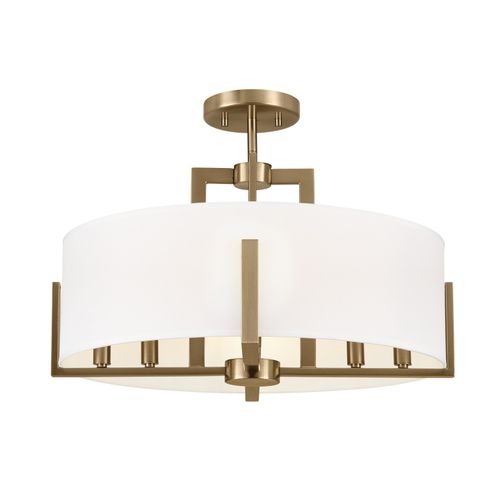 Champagne Bronze Eight Light Semi Flush Mount from the Malen Collection