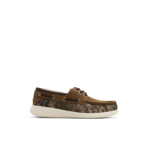 Harpoon 3-Eye Boat Shoe in Green W/print