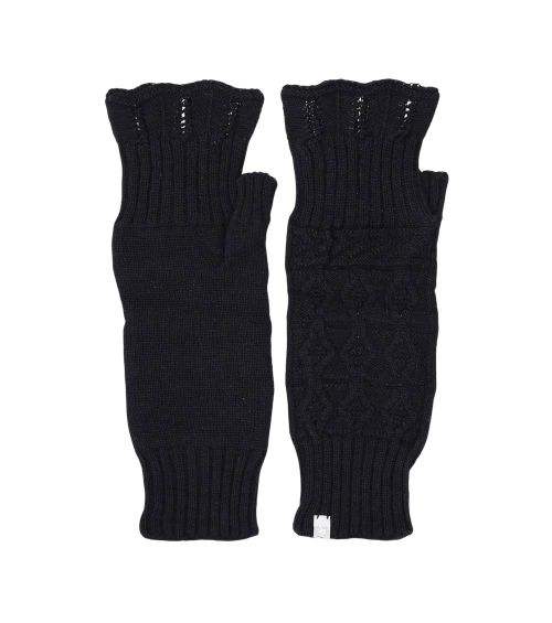 Black Finglerless Knitted Gloves