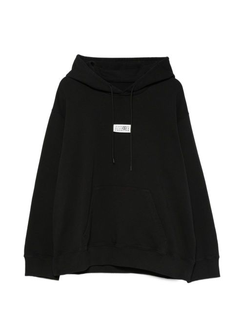 Logo-Patched Hoodie — Black