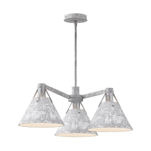 Steel Shade Three Light Chandelier from the Archer Collection