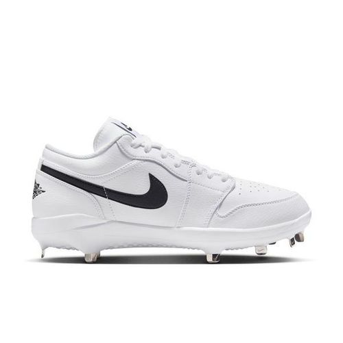 Men's 1 Retro Low Metal Baseball Cleats 10 White/Black/White