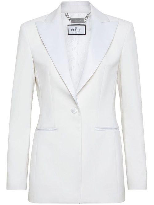 Peak-lapels single-breasted blazer - White