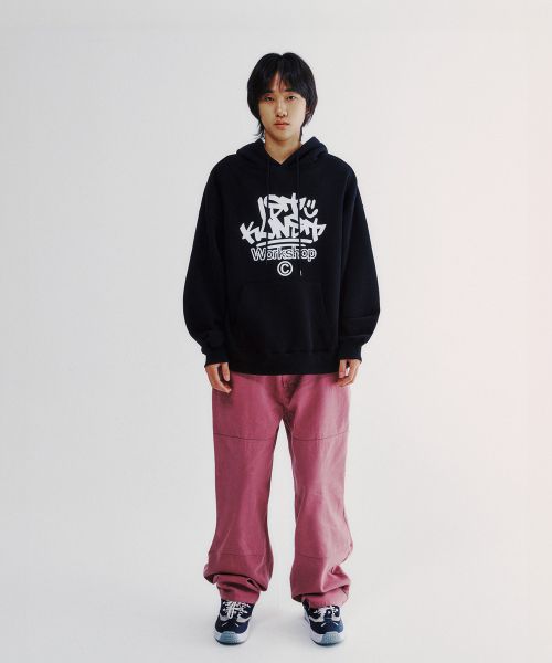 WASHED COTTON DOUBLE KNEE PANTS_DUST PINK
