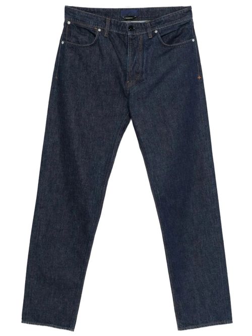 Blue Straight Solid Jeans
