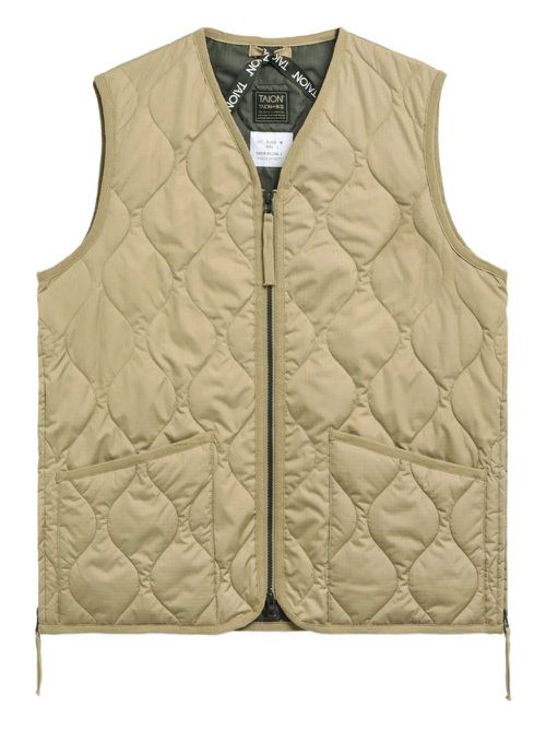 V-neck down gilet - Neutrals