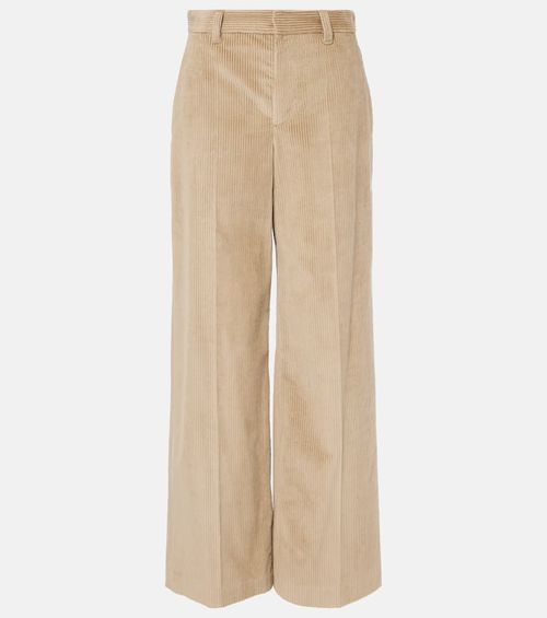 High-rise wide-leg corduroy pants