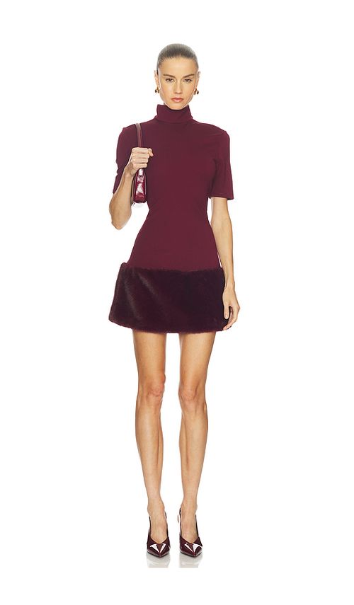 Camila Coelho Isadora Mini Dress in Burgundy. - XS also in XXS